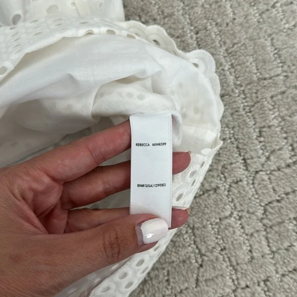 Rebecca minkoff white eyelet lace short sleeve mini dress coverup - Picture 9 of 11